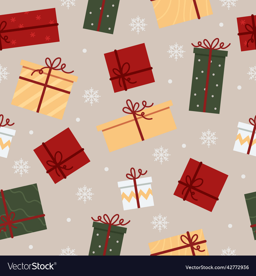 Seamless pattern with gift boxes Royalty Free Vector Image