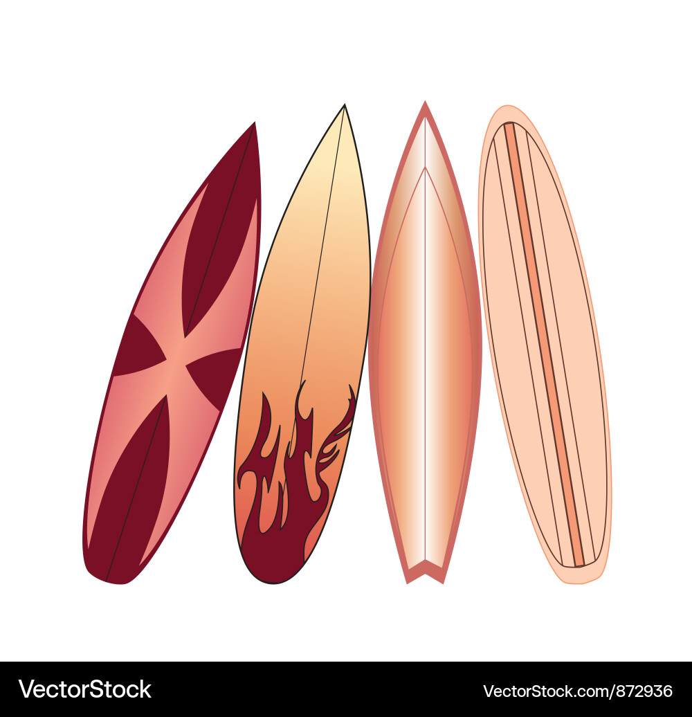 Surfboards set Royalty Free Vector Image - VectorStock
