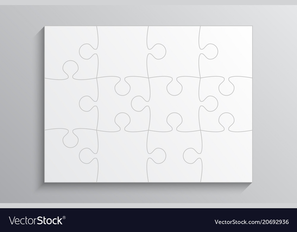 White piece puzzle banner 12 step background Vector Image