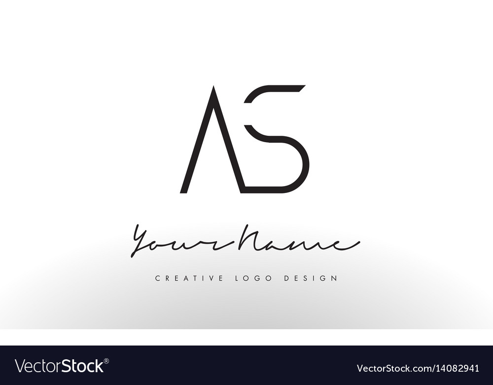 As letters logo design slim creative simple black Vector Image