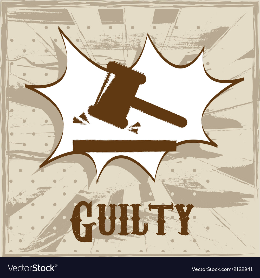 Guilty Symbol Over Beige Background Royalty Free Vector