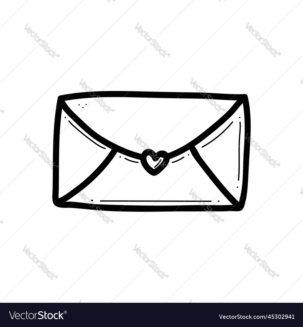 Hand drawn doodle of closed envelope Royalty Free Vector