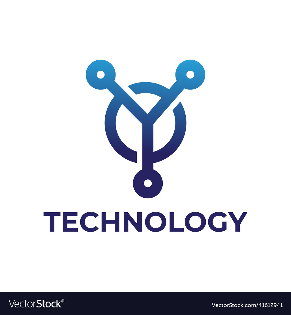 Letter y technology logo design Royalty Free Vector Image