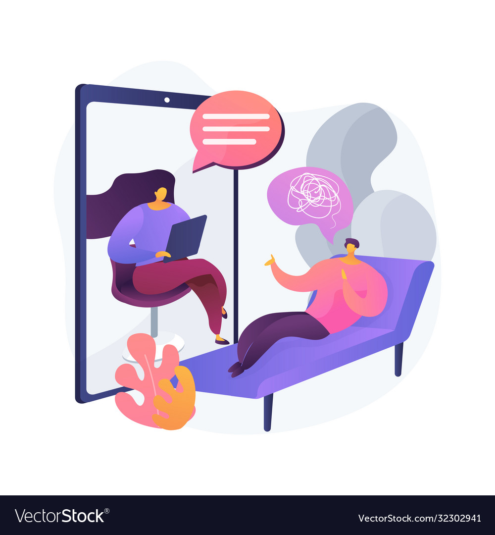 Online therapy abstract concept Royalty Free Vector Image