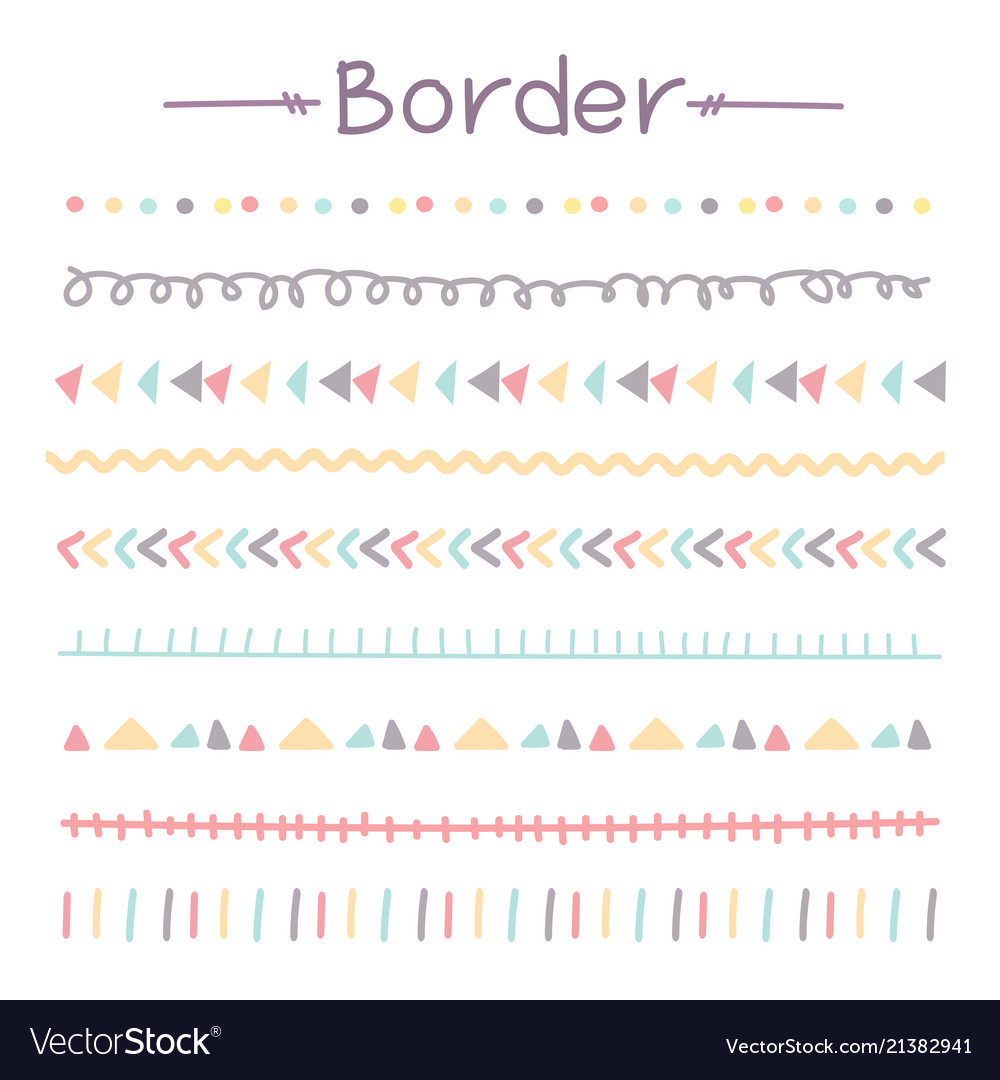 Set colorful doodle borders Royalty Free Vector Image