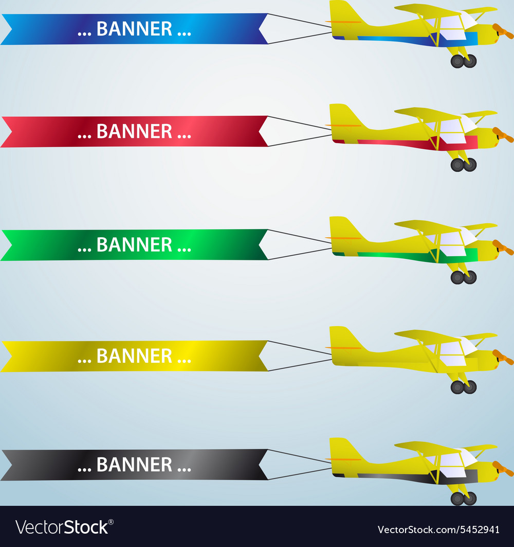 Various Colors Small Airplane With Banner Eps10 Vector Image