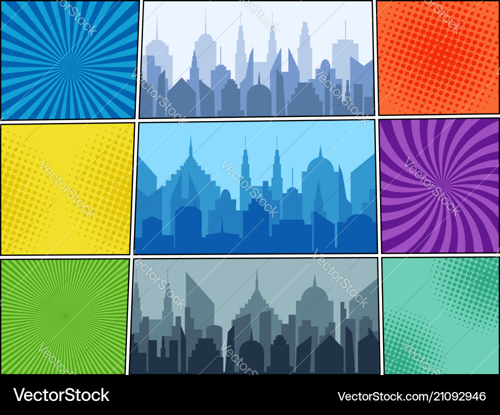 Comic page book template Royalty Free Vector Image