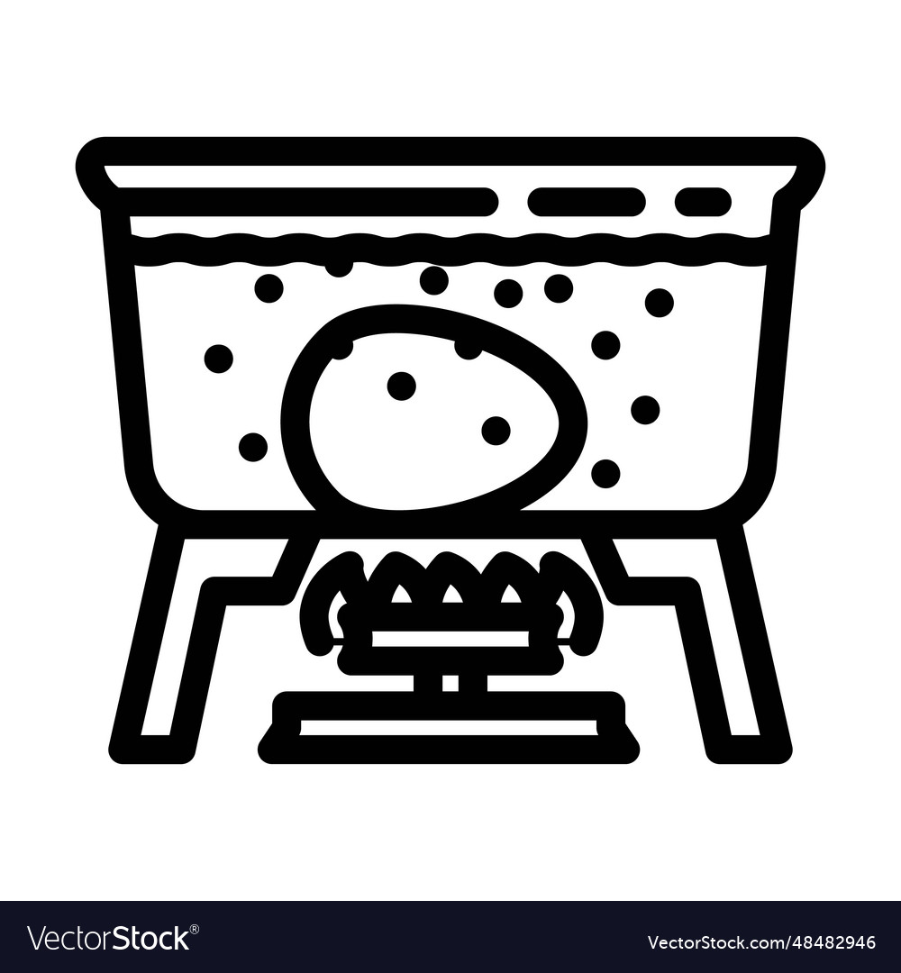 Cooking egg chicken farm food line icon