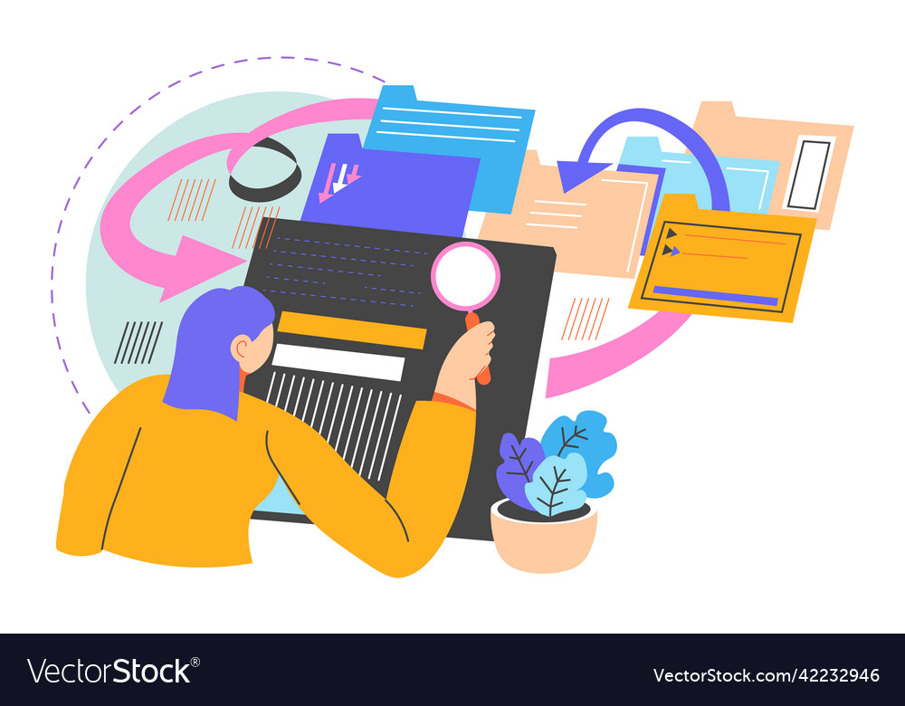 Data analysis and information research project Vector Image