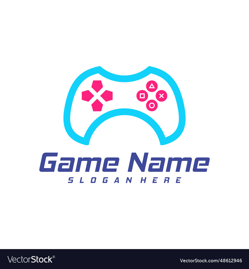 Gamepad logo design creative joystick Royalty Free Vector