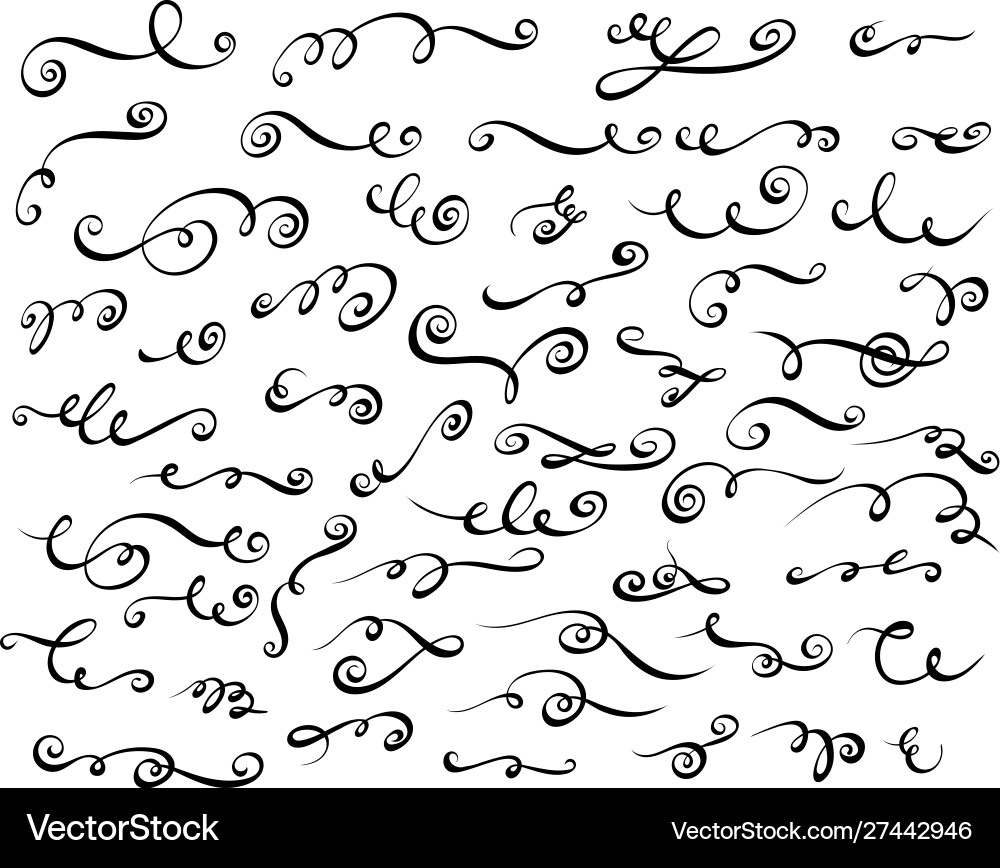 Hand drawn decorative elements set Royalty Free Vector Image