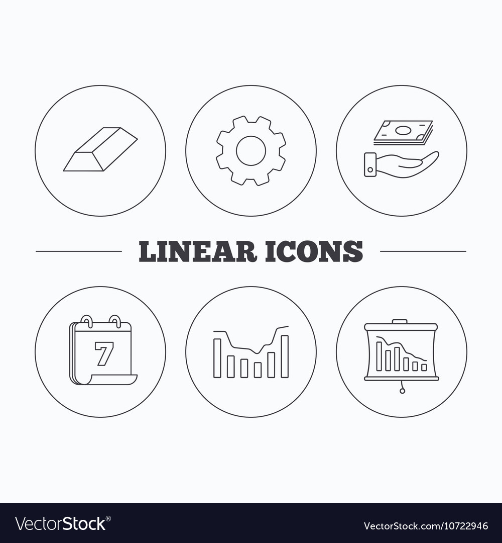 Save money dynamics chart and statistics icons