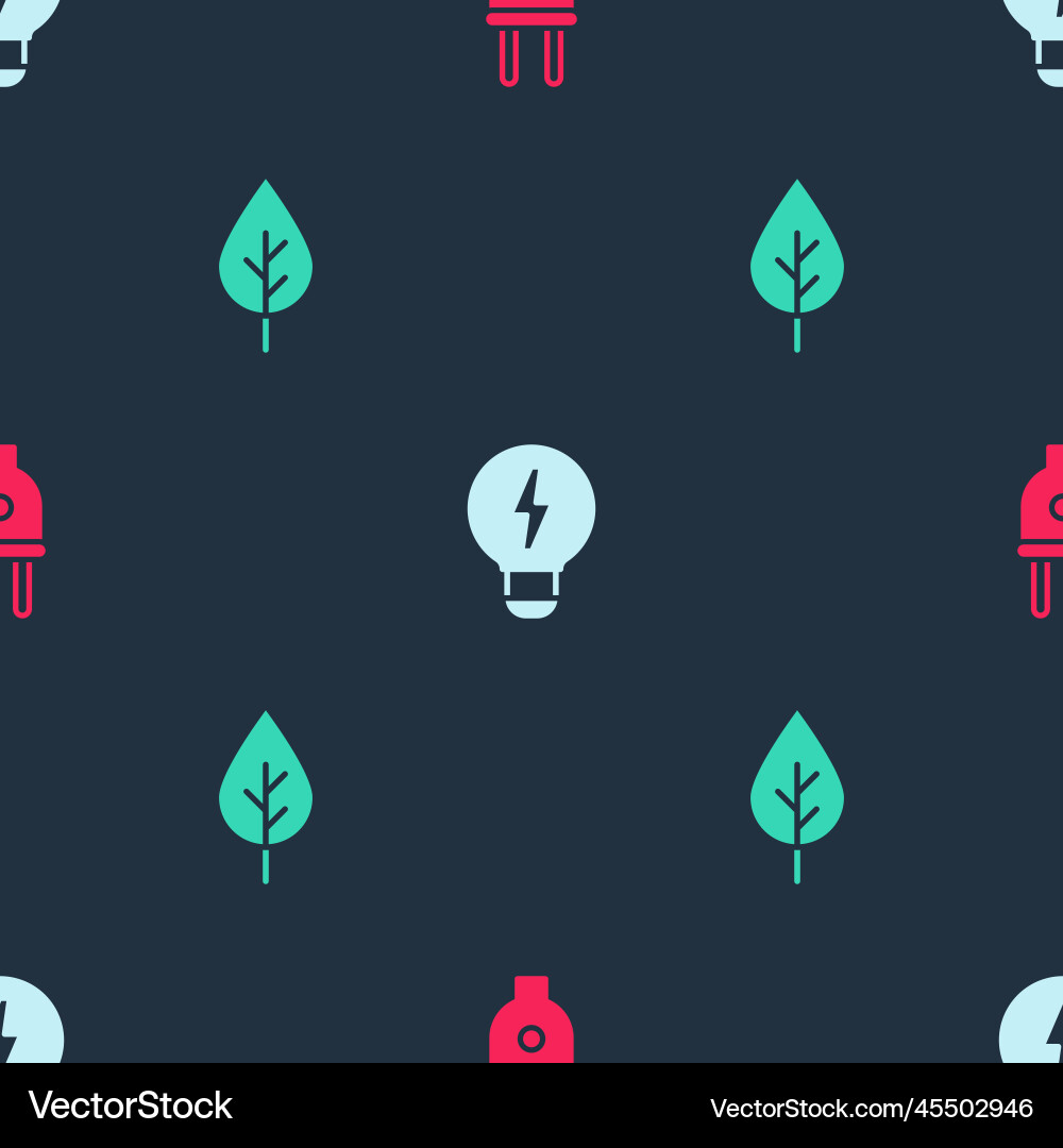 Set electric plug creative lamp light idea Vector Image
