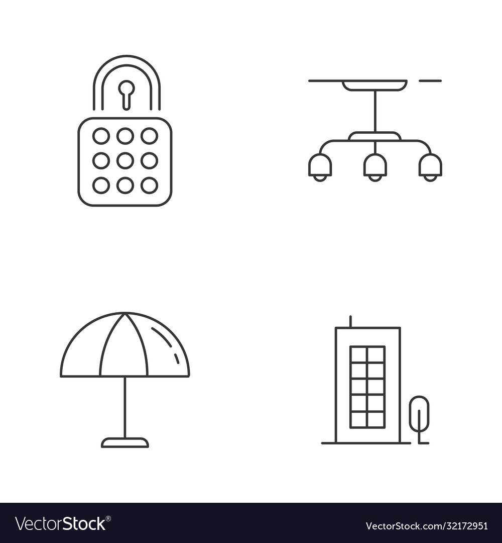 Wohnung lineare Icons Set