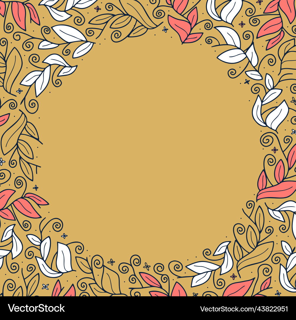 Flower doodle frame Royalty Free Vector Image - VectorStock