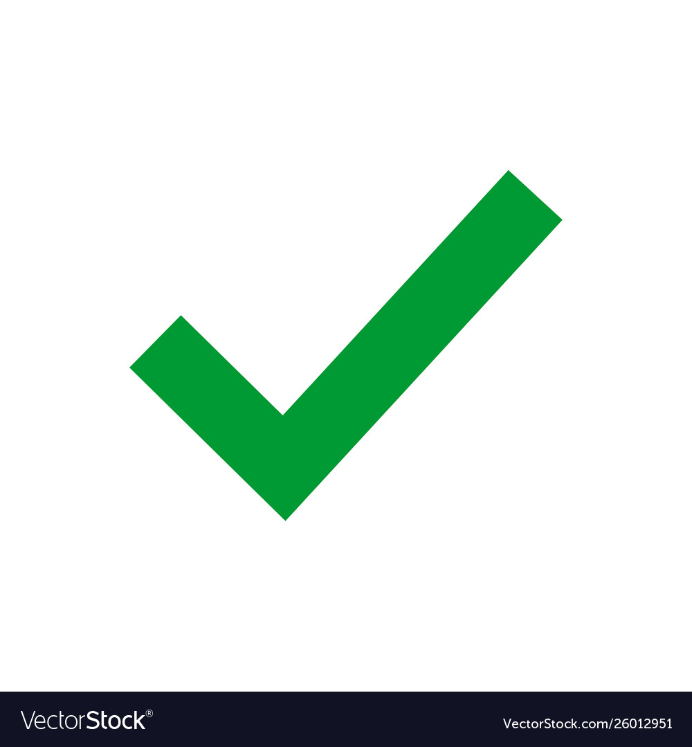 Watercolor Green Check Mark Icon Tick Symbol In Green Color Vector | My ...