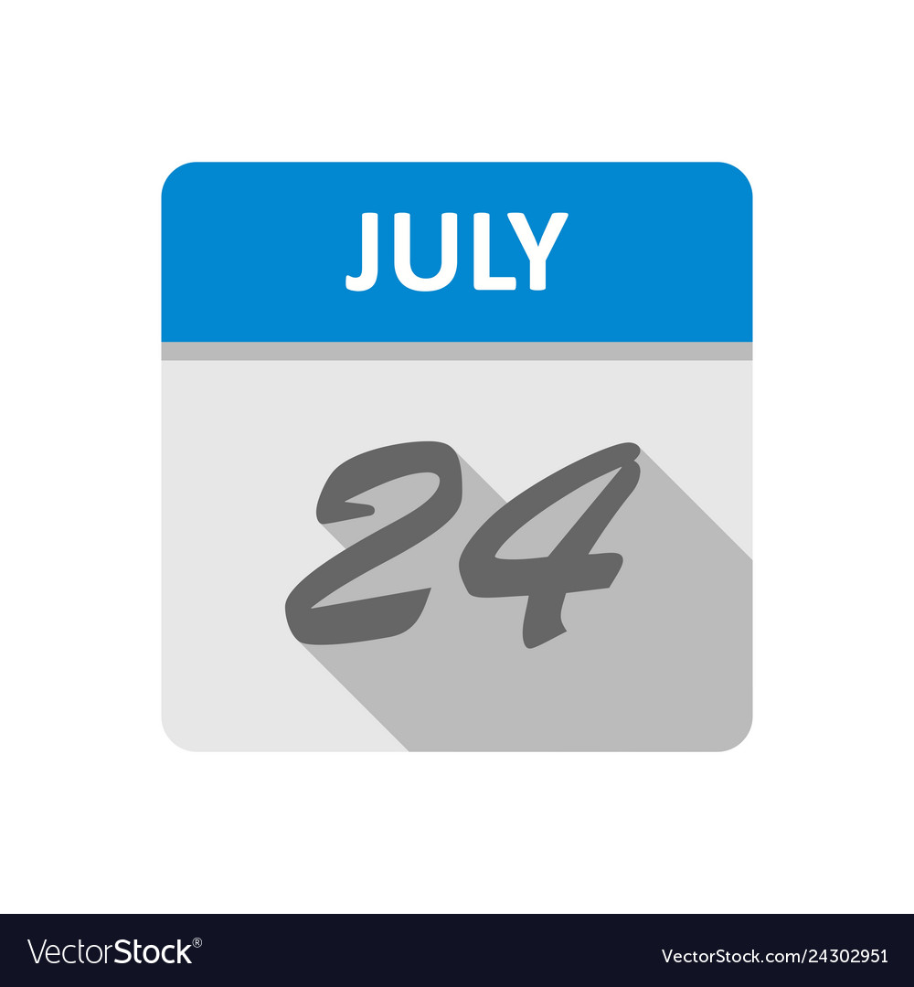 July 24th date on a single day calendar Royalty Free Vector