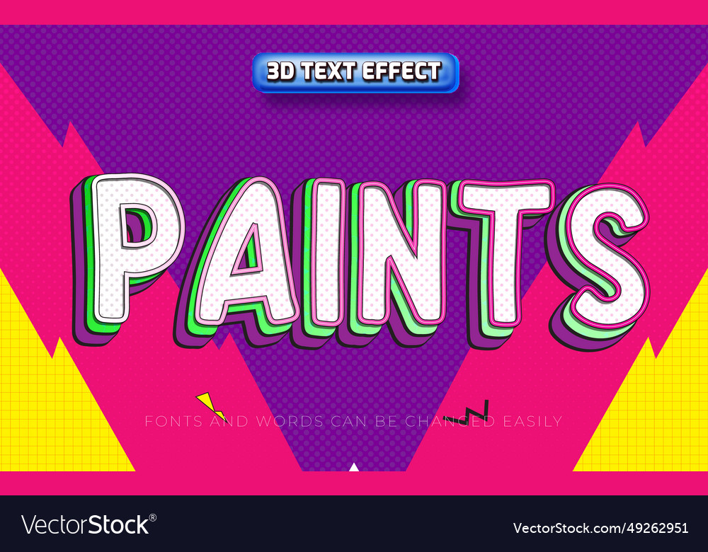 Paints creative colorful retro editable text Vector Image