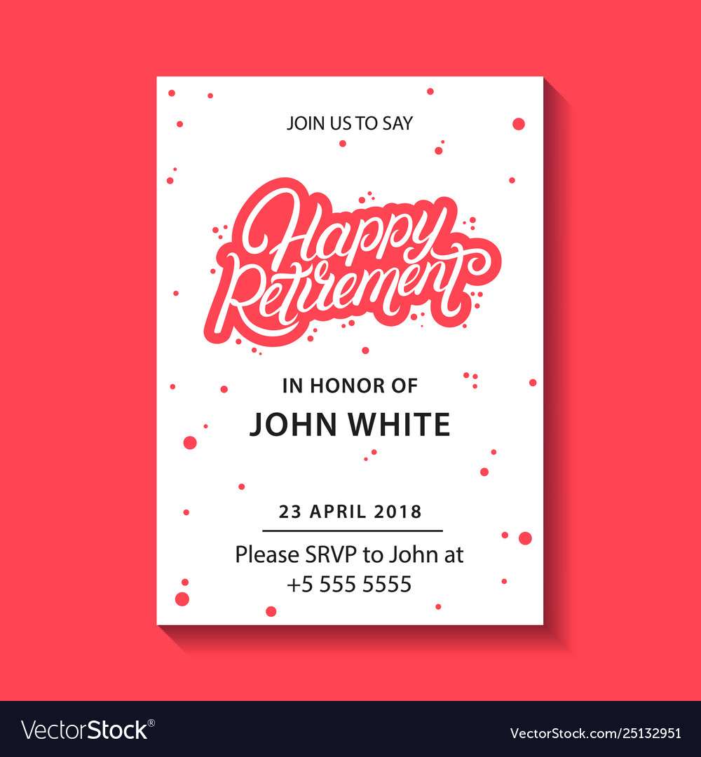 Retirement Party Invitation Royalty Free Vector Image