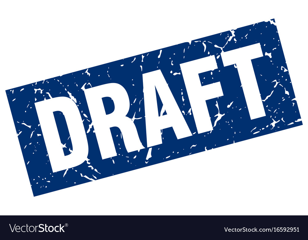 Square grunge blue draft stamp Royalty Free Vector Image