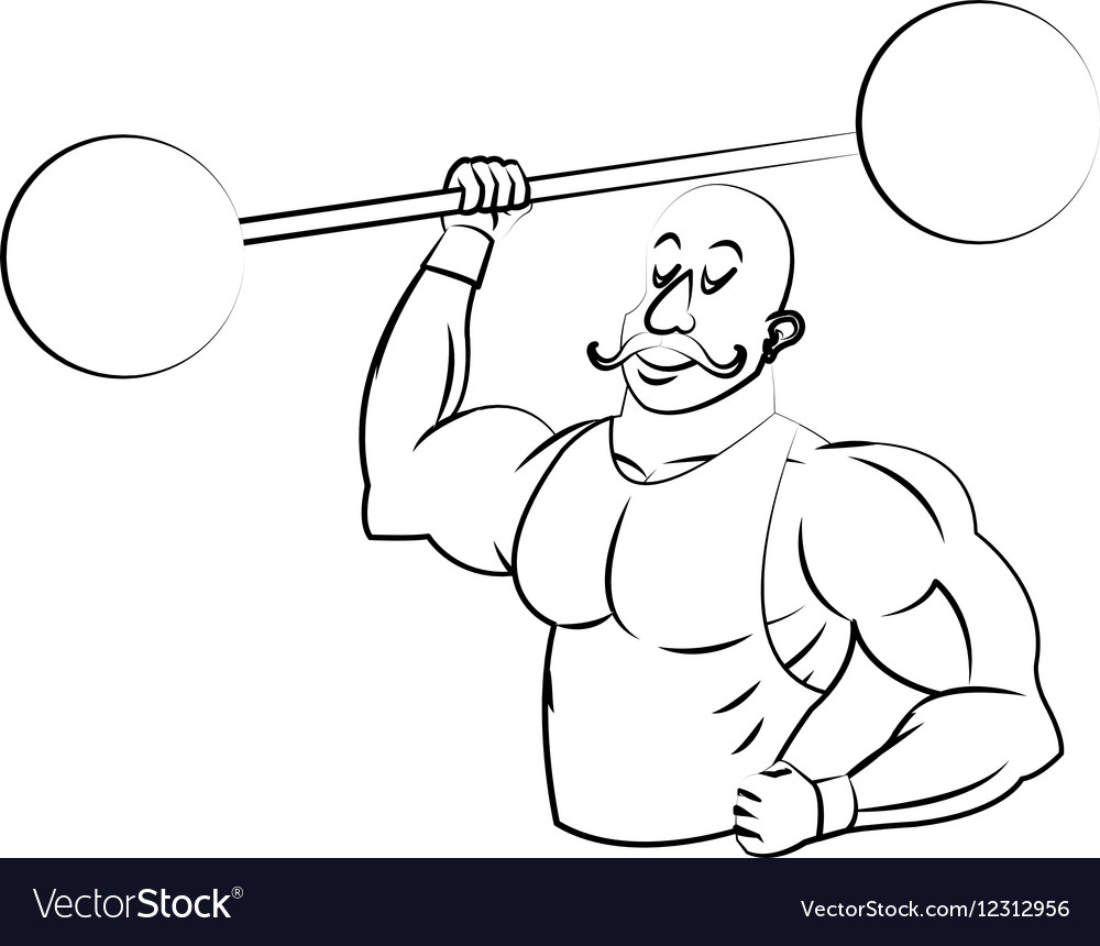 Isolated circus strength man design