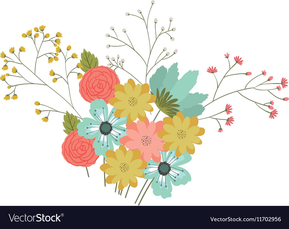 Isolated flowers decoration design Royalty Free Vector Image