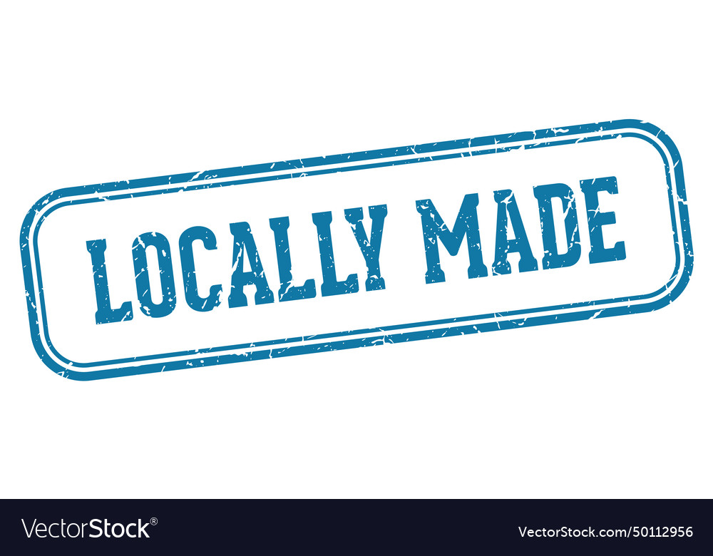 Locally made stamp rectangular Royalty Free Vector Image