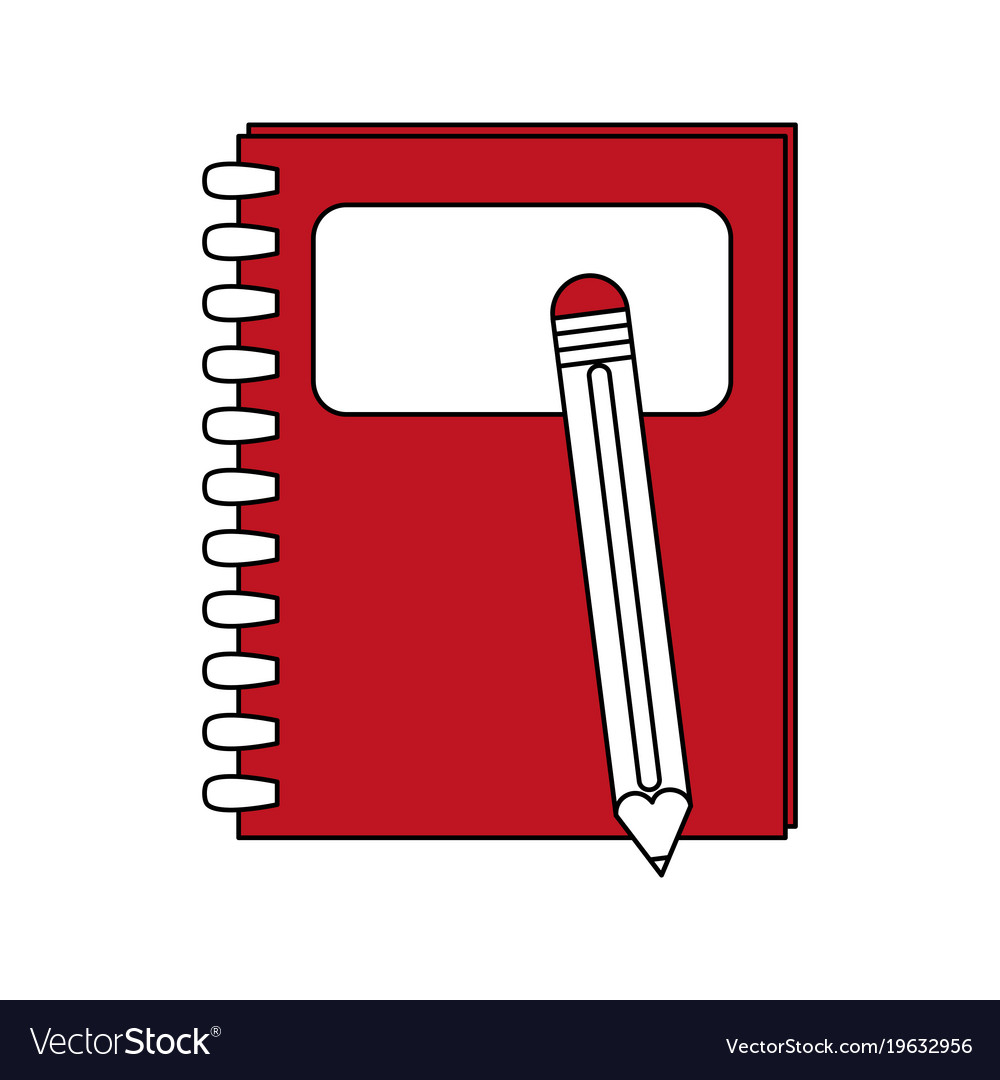 Notebook and pencil Royalty Free Vector Image VectorStock