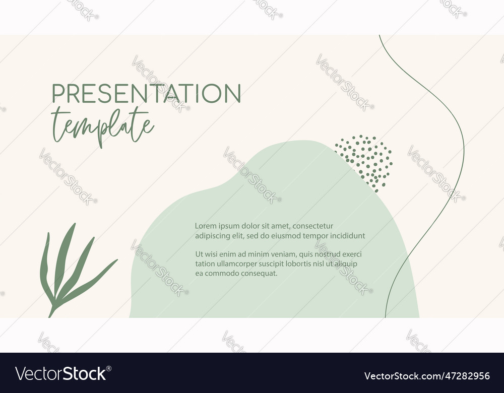 Presentation Organic Green Template Natural Vector Image