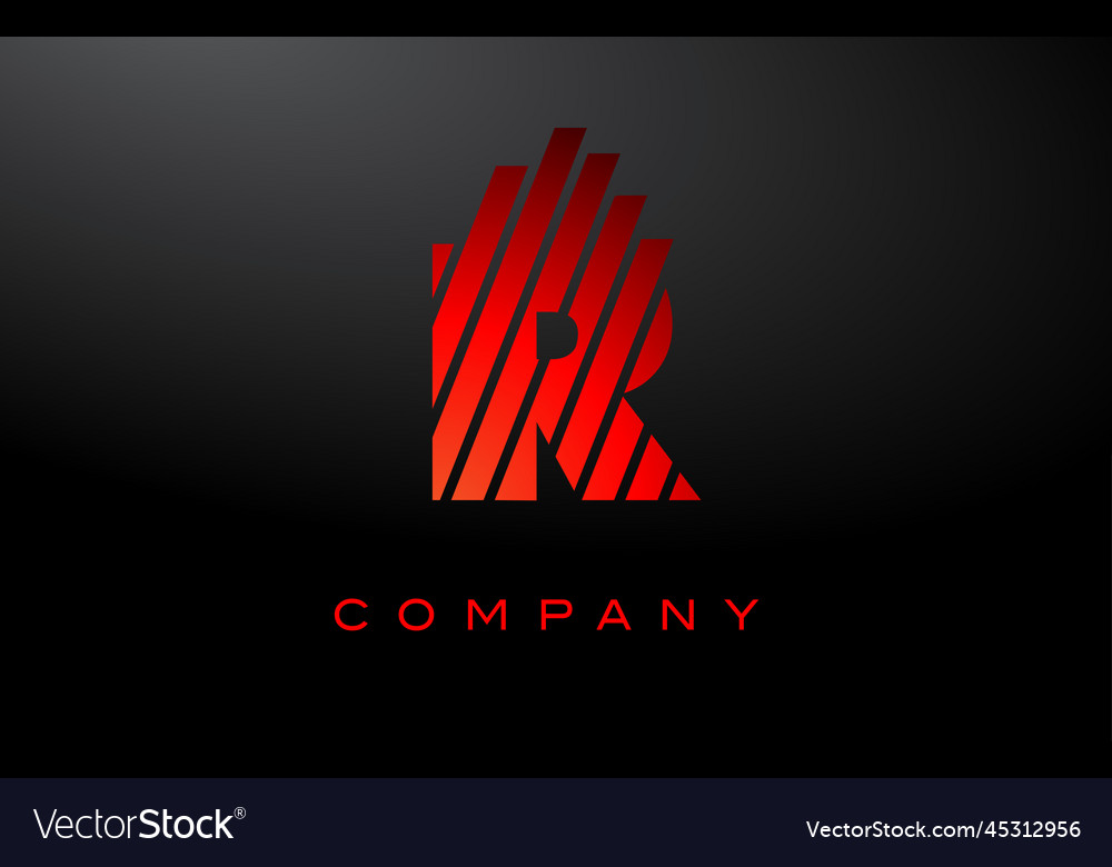 R letter logo with red lines design red letter Vector Image