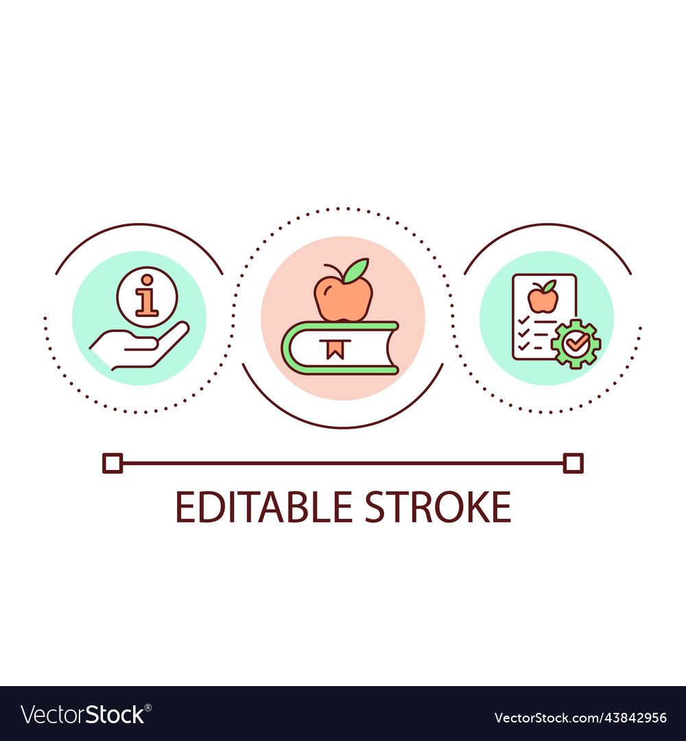 School lunch program for canteen loop concept icon