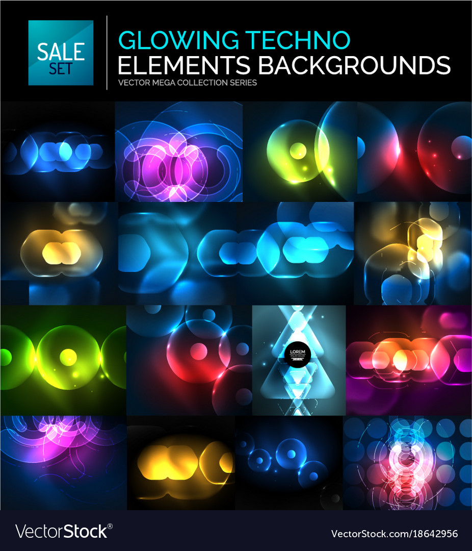 set of glowing neon