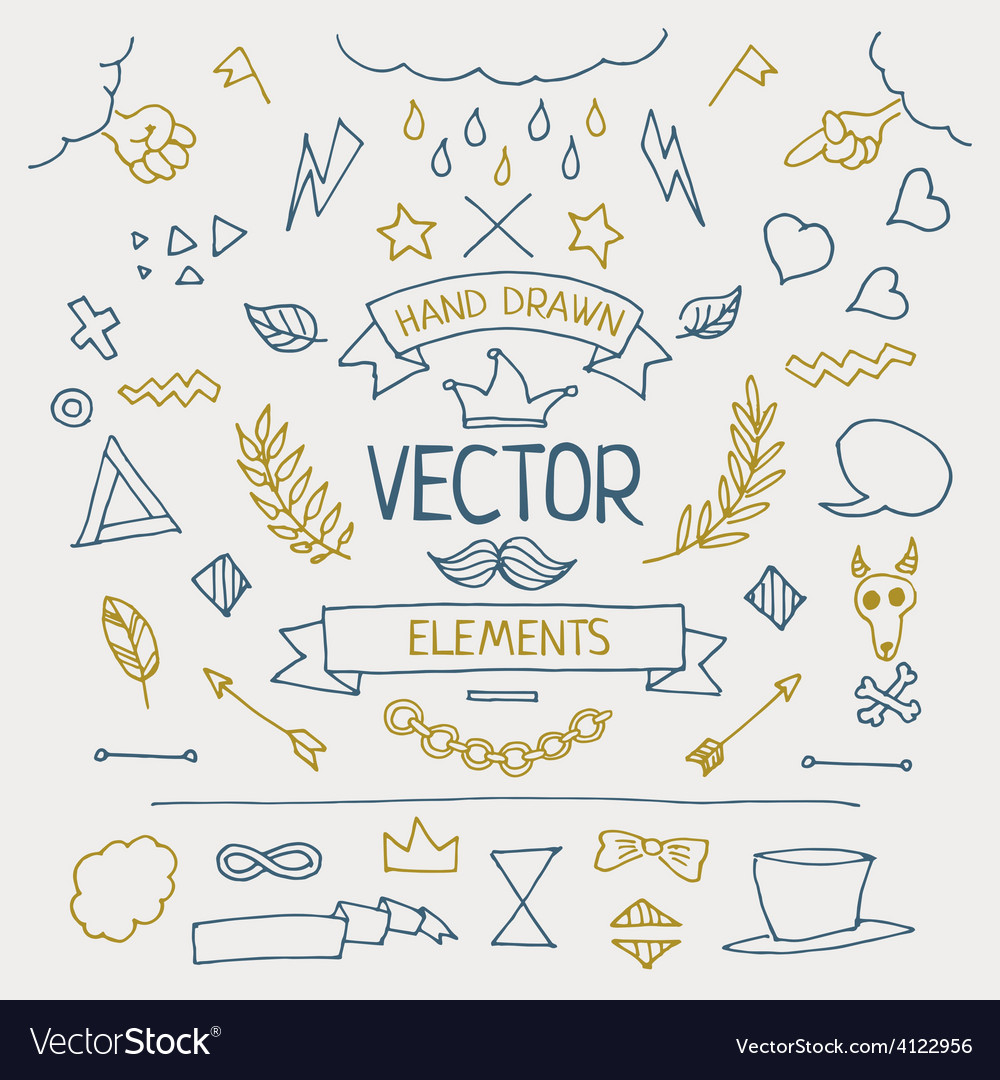 Set of hand drawn elements