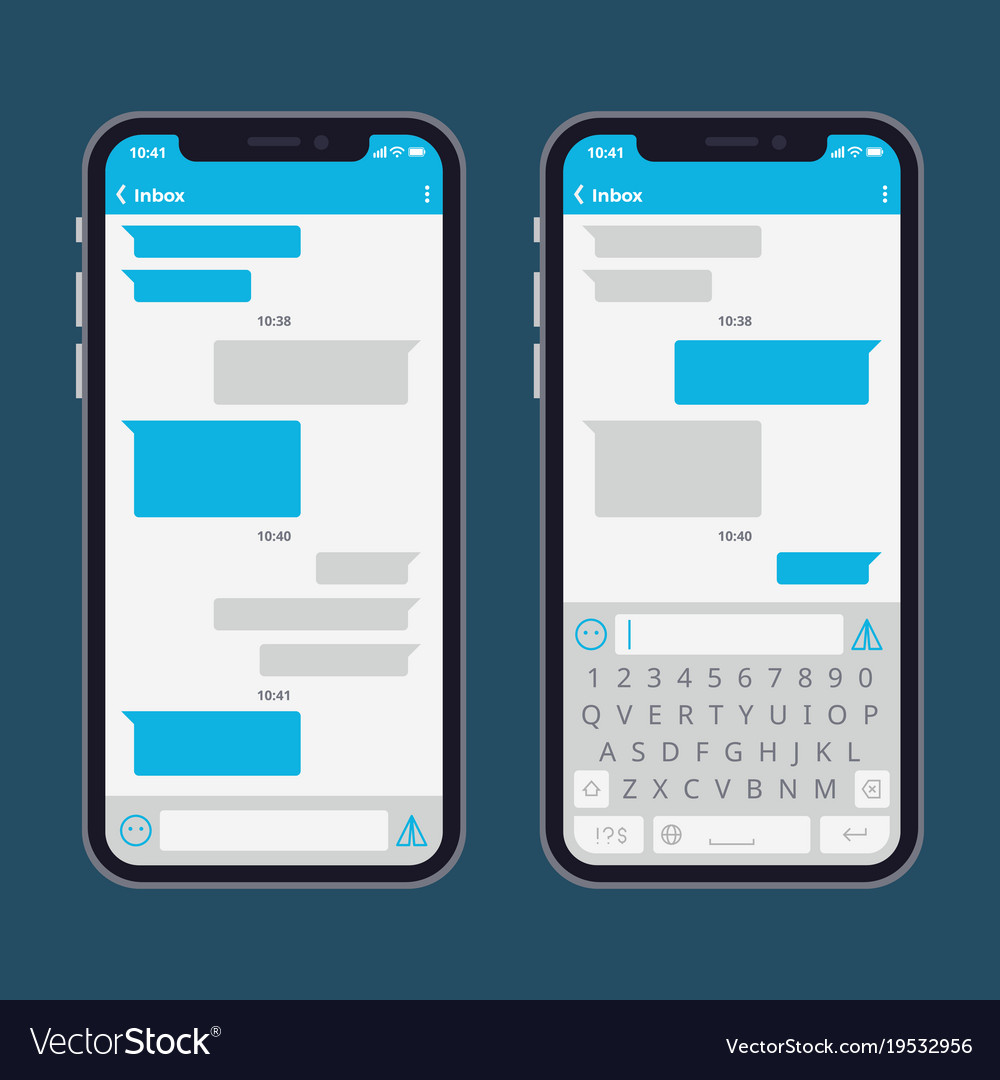 Smart phone with text message bubbles and Vector Image