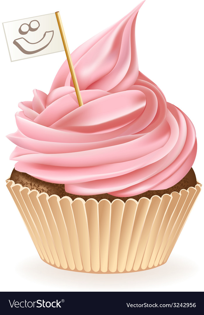 Smiley cupcake Royalty Free Vector Image - VectorStock