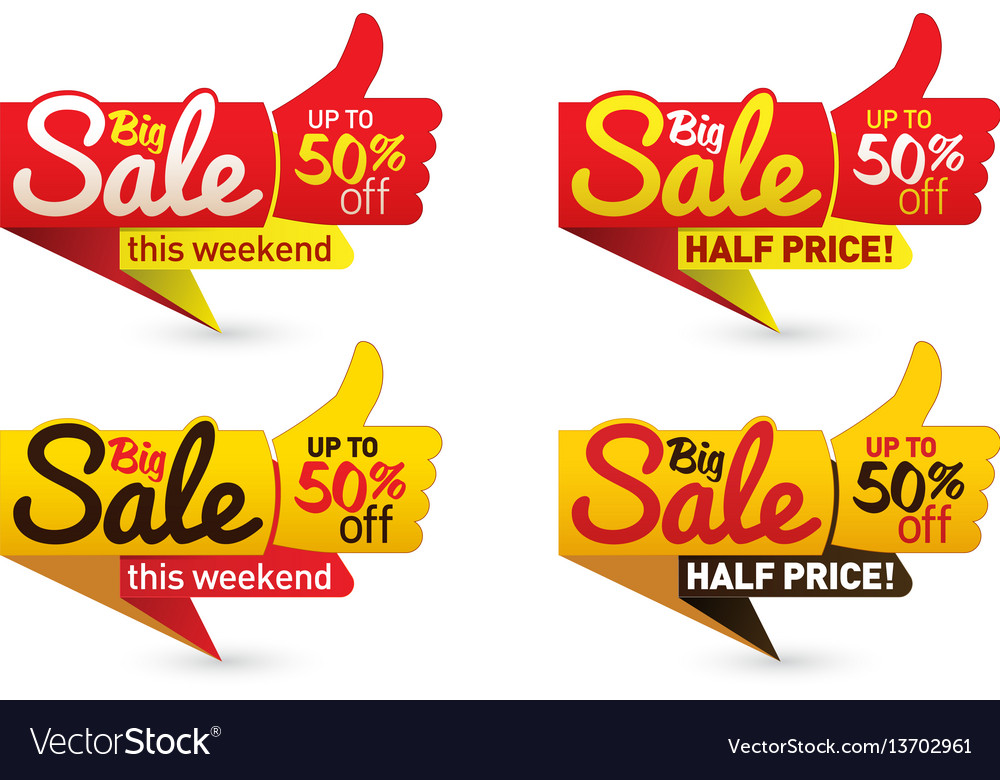 big sale price offer deal labels templates vector image
