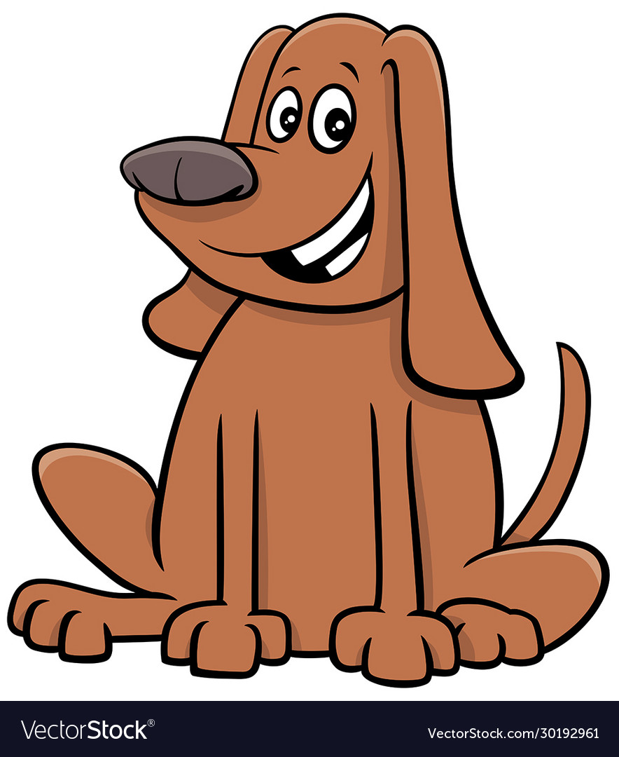 Cartoon dog or puppy comic animal character Vector Image