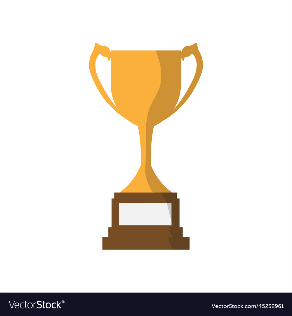 Gold flat trophy Royalty Free Vector Image - VectorStock