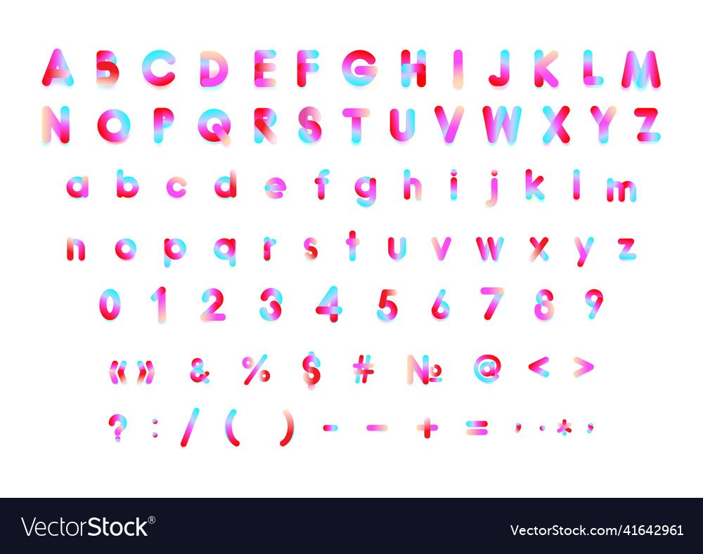 Gradient font Royalty Free Vector Image - VectorStock