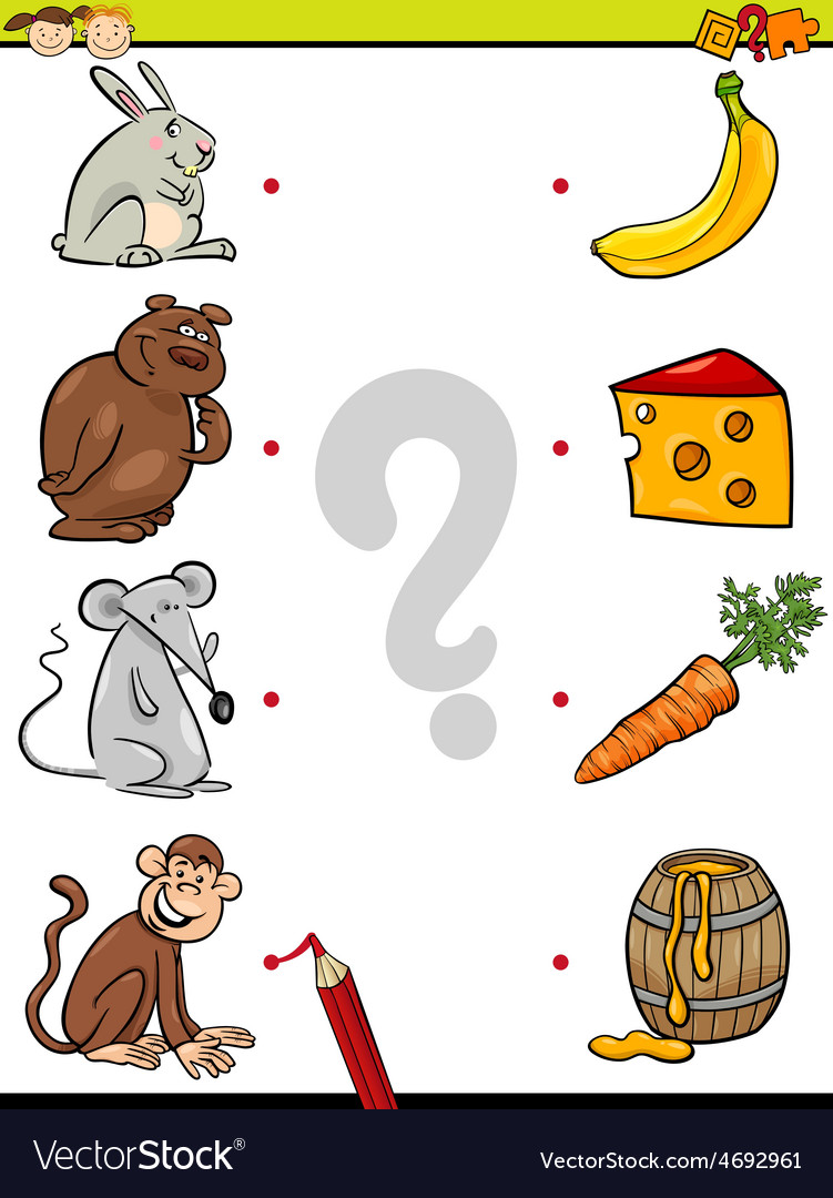 Match elements education game Royalty Free Vector Image Match elements education game Royalty Free Vector Image