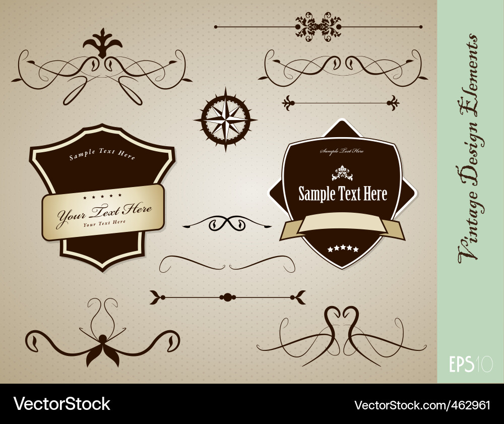 Vintage design elements Royalty Free Vector Image