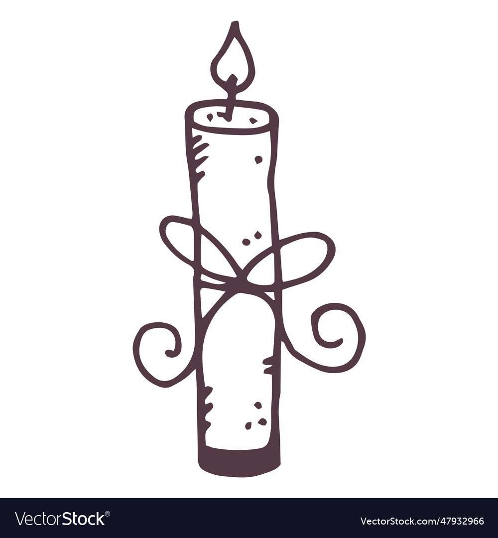 Candle hand drawn icon 4 Royalty Free Vector Image