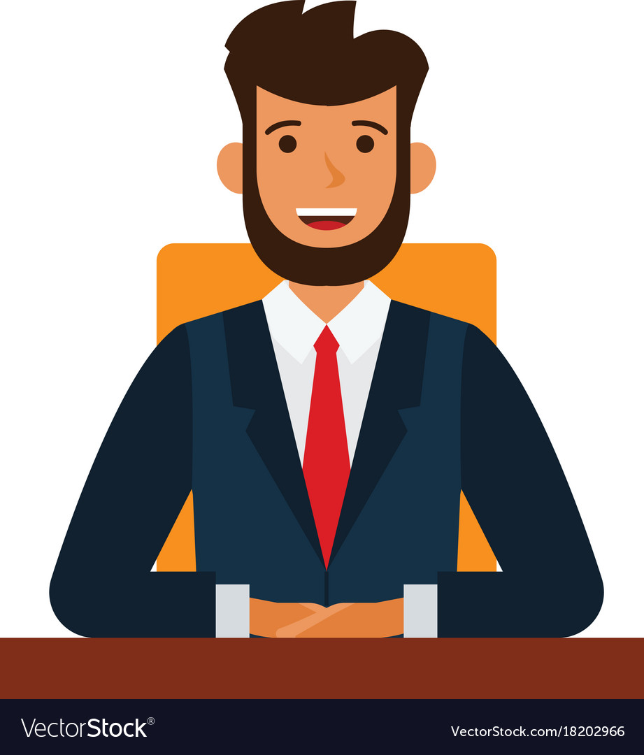 chairman-board-cartoon-flat-royalty-free-vector-image