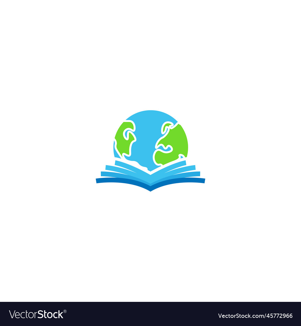 Education world book global learn icon logo Vector Image