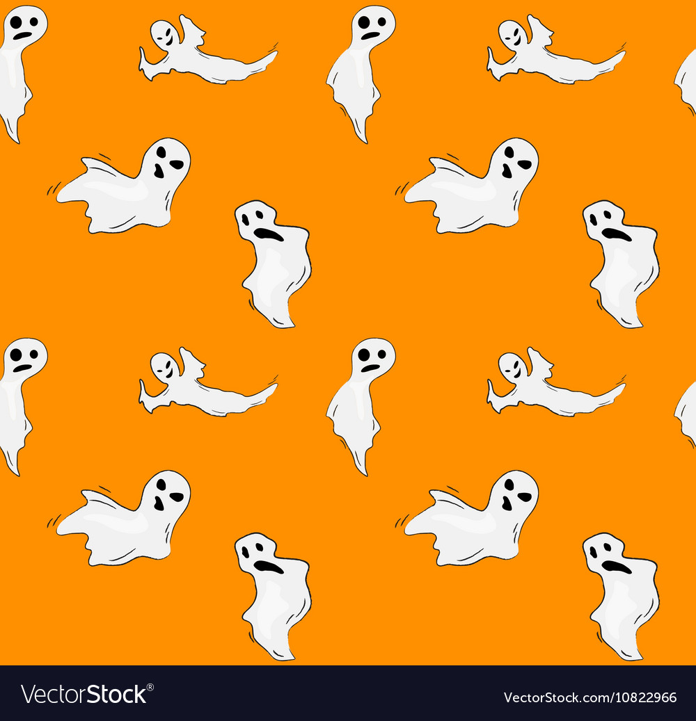 Halloween funny ghost seamless pattern