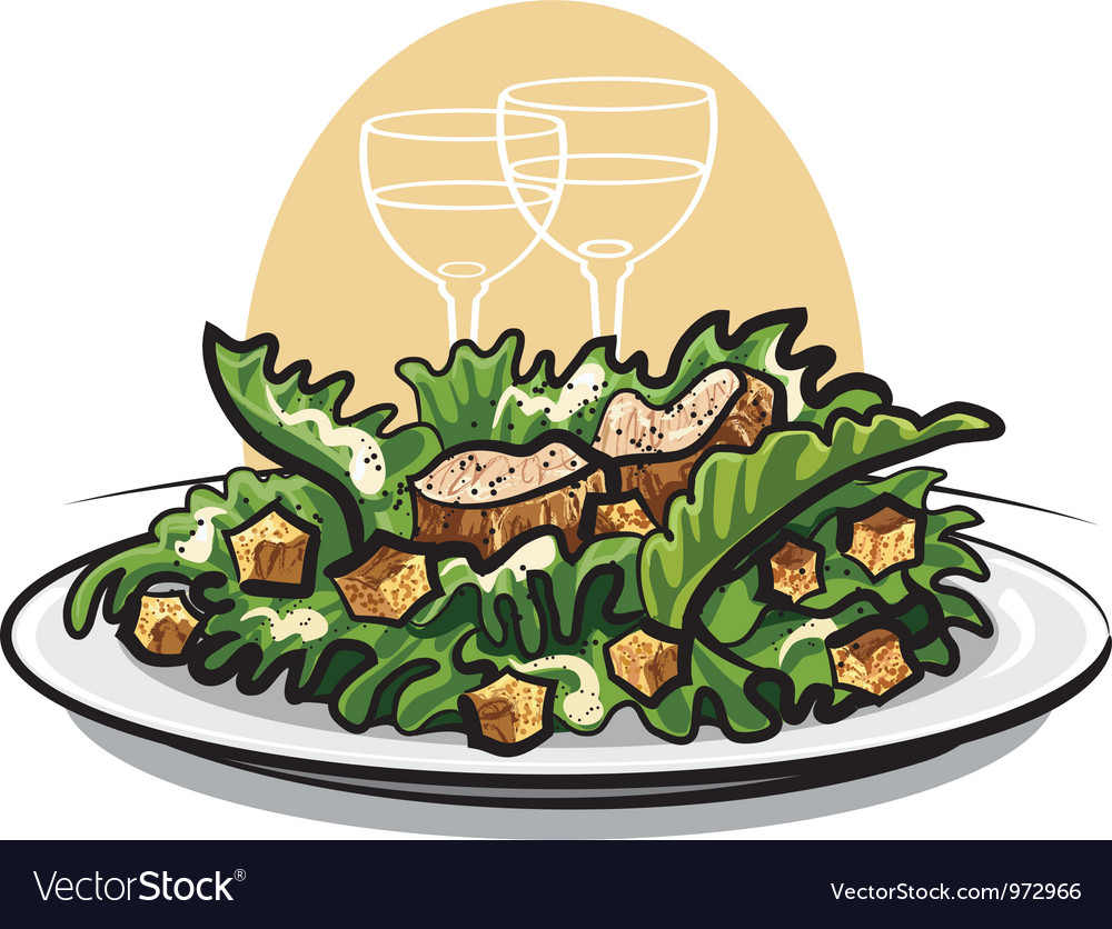 Salad Caesar Royalty Free Vector Image Vectorstock