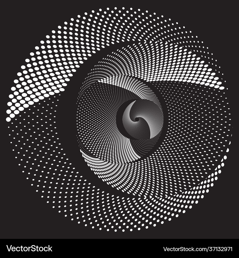 Dotted halftone spiral pattern or texture Vector Image