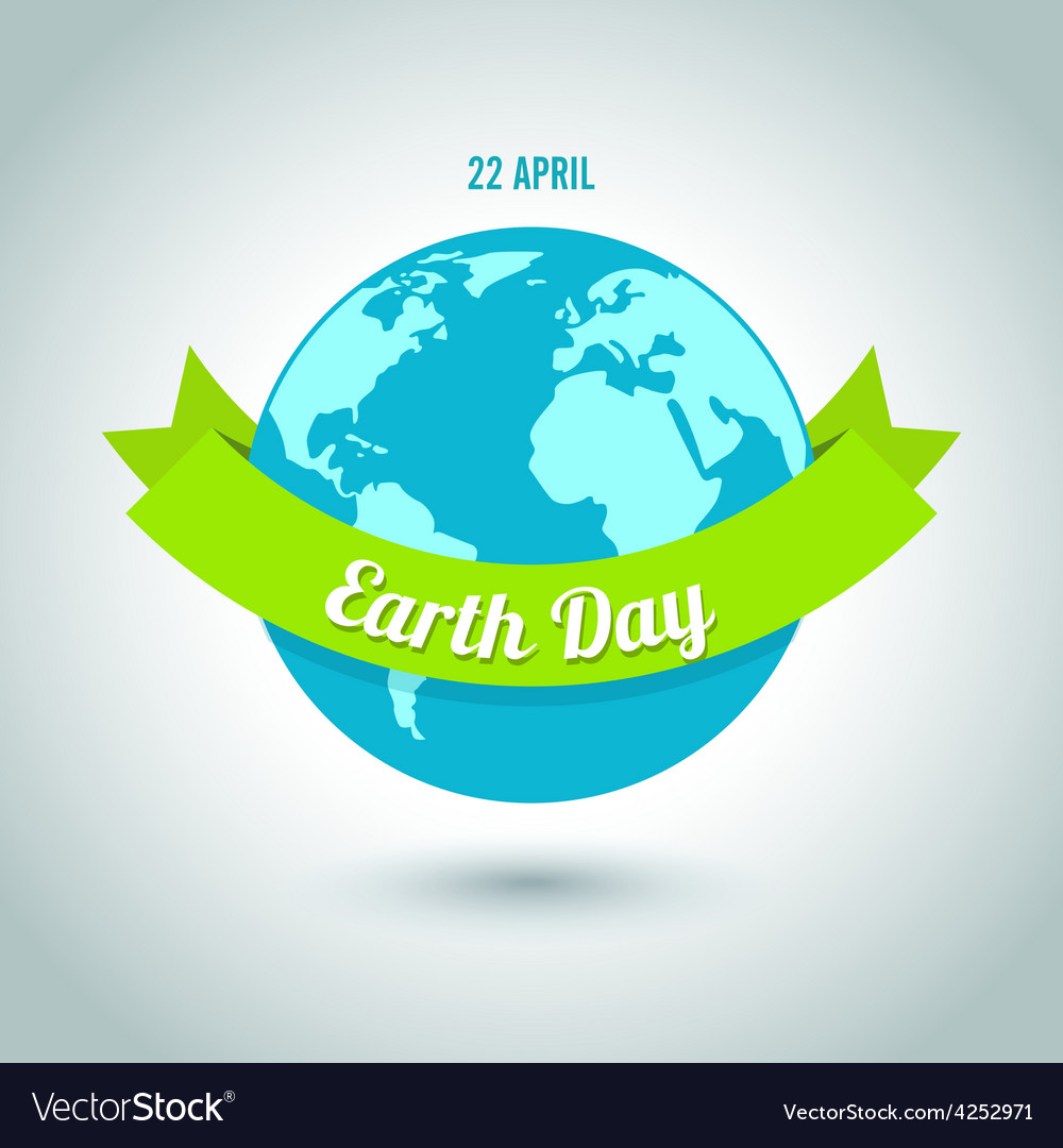 Earth day in blue Royalty Free Vector Image - VectorStock