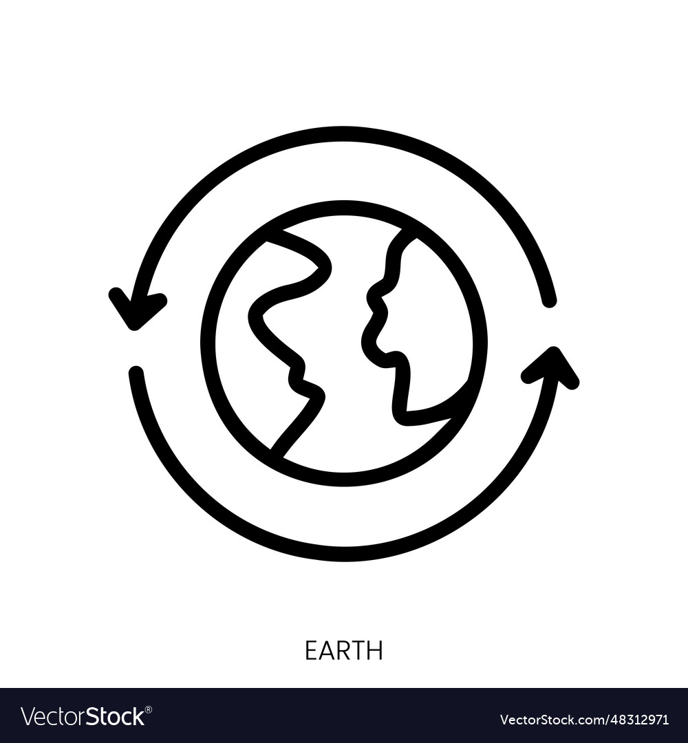 Earth icon line art style design isolated