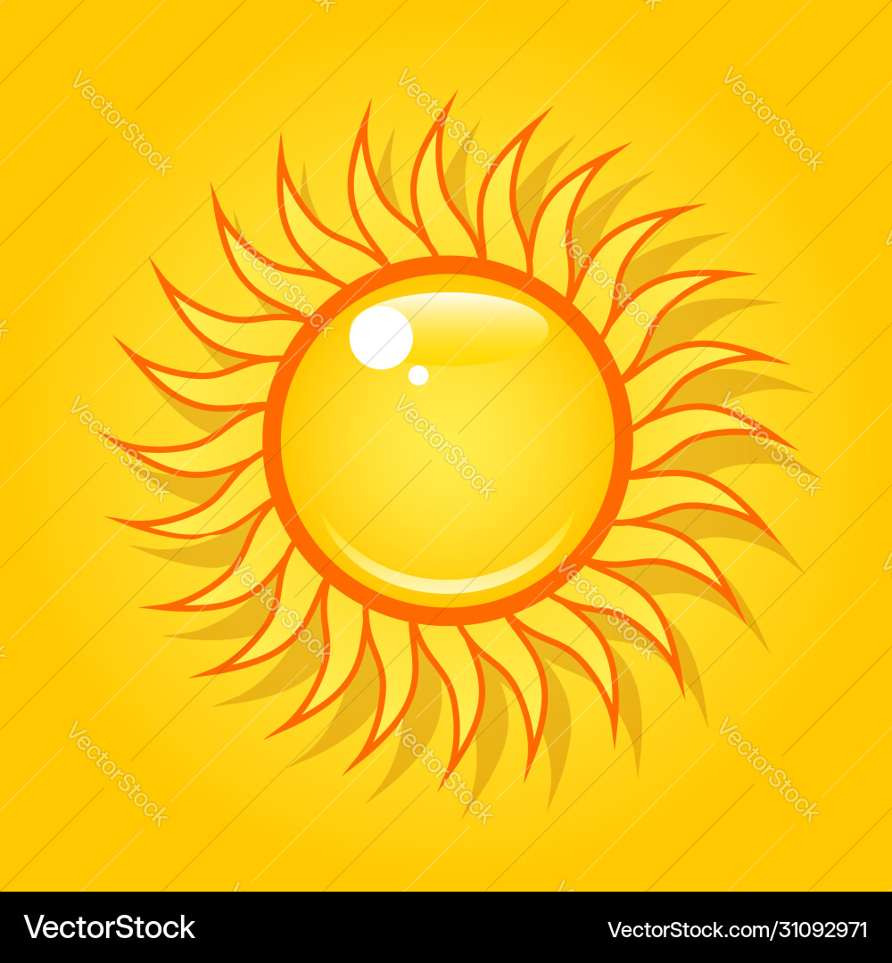 Sun in sky Royalty Free Vector Image - VectorStock